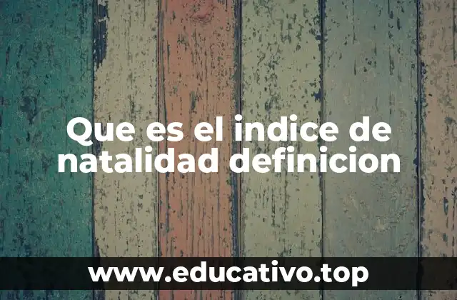 Que es el indice de natalidad definicion
