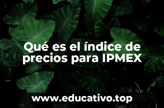 Qué es el índice de precios para IPMEX