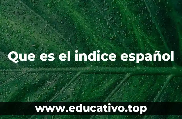 Que es el indice español