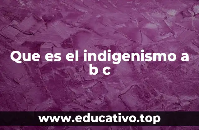 Que es el indigenismo a b c