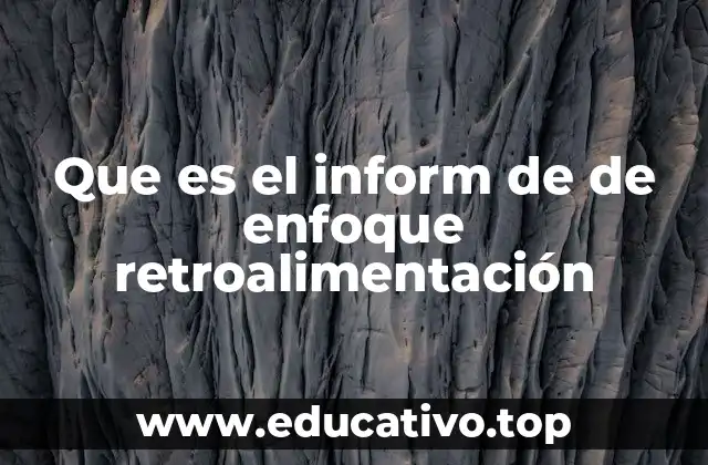 Que es el inform de de enfoque retroalimentación