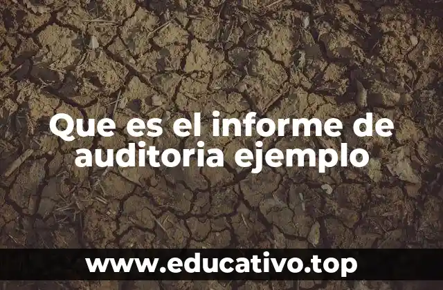 Que es el informe de auditoria ejemplo