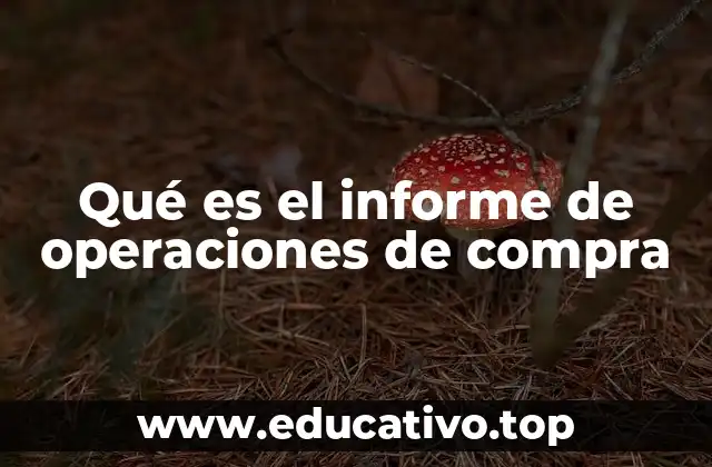Qué es el informe de operaciones de compra