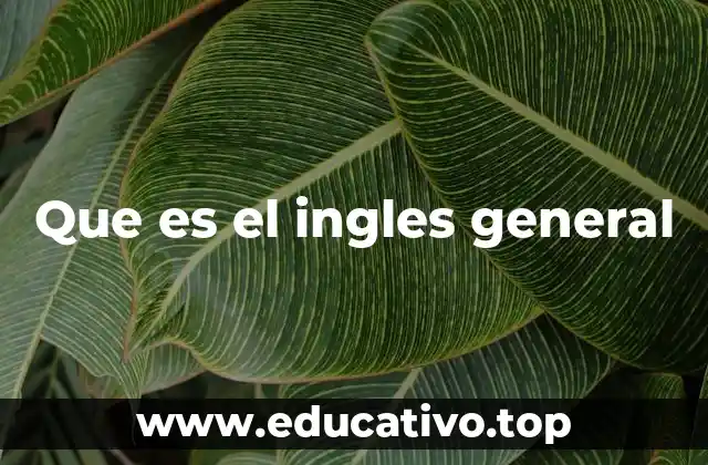 Que es el ingles general