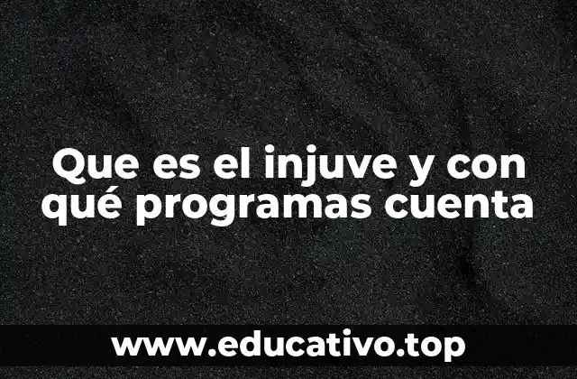 Que es el injuve y con qué programas cuenta