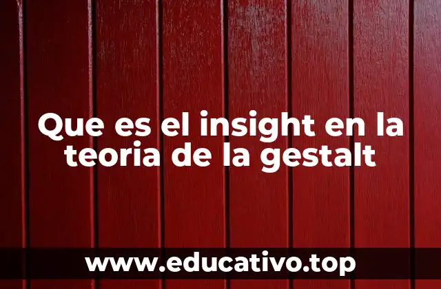 Que es el insight en la teoria de la gestalt
