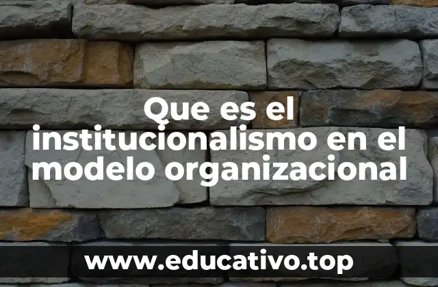 Que es el institucionalismo en el modelo organizacional