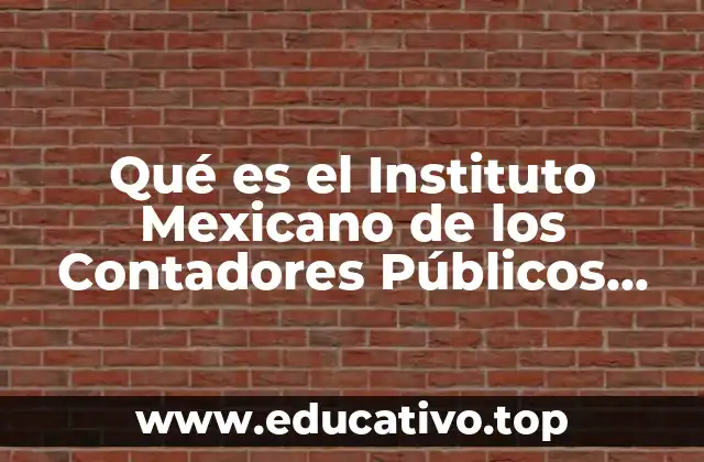 Qué es el Instituto Mexicano de los Contadores Públicos A.C.