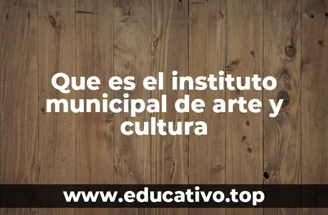 Que es el instituto municipal de arte y cultura