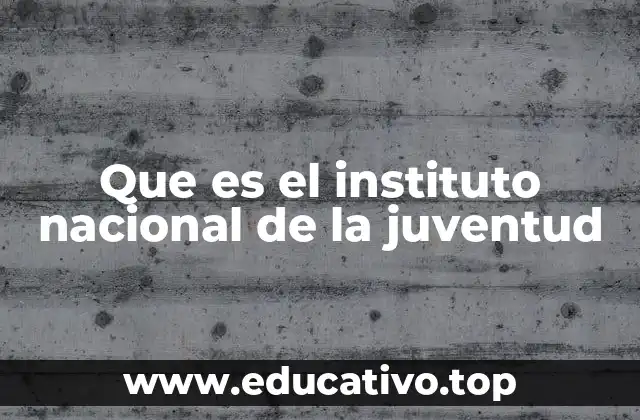 Que es el instituto nacional de la juventud