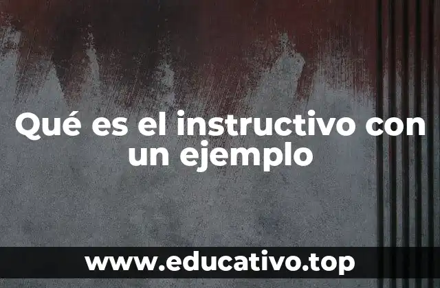 Qué es el instructivo con un ejemplo