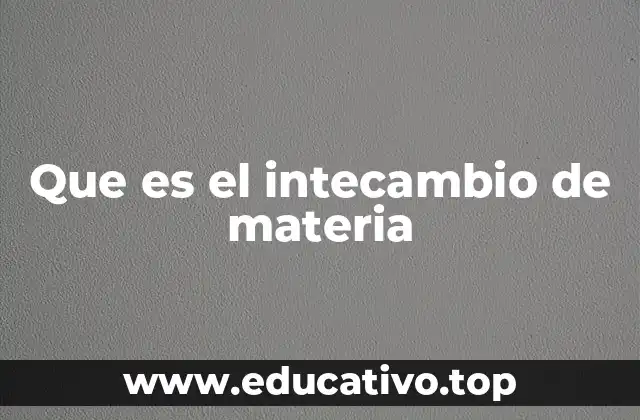 Que es el intecambio de materia