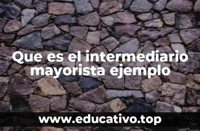 Que es el intermediario mayorista ejemplo