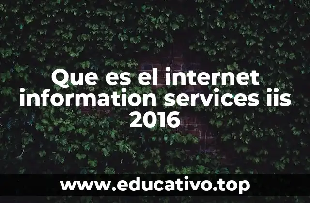 Que es el internet information services iis 2016