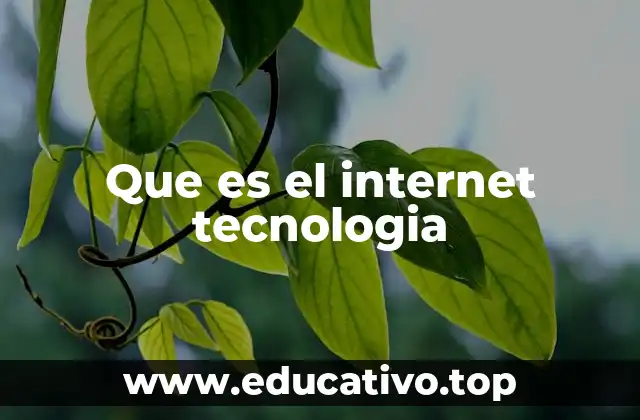 Que es el internet tecnologia