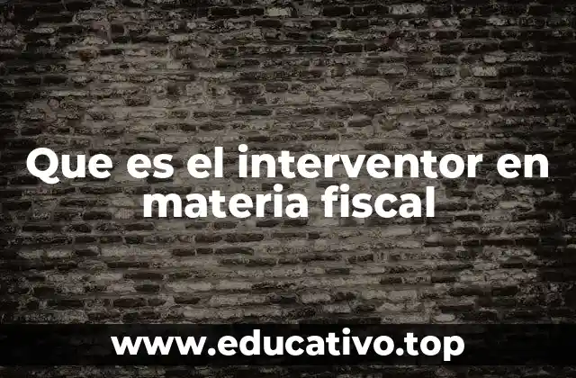 Que es el interventor en materia fiscal