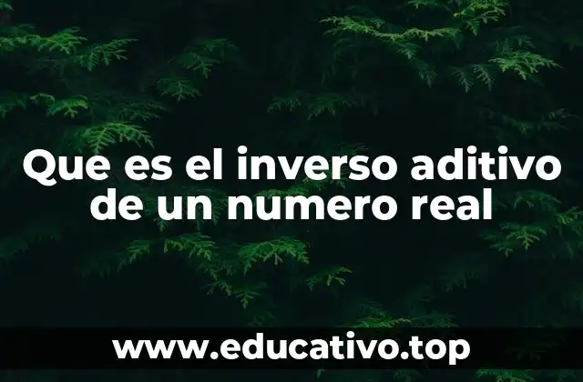 Que es el inverso aditivo de un numero real