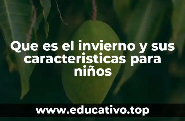 Que es el invierno y sus caracteristicas para niños