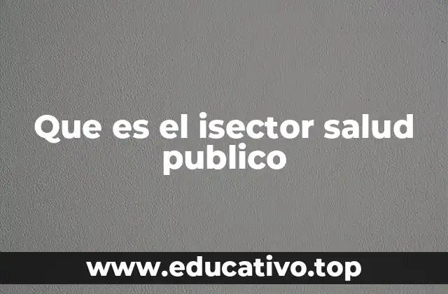 Que es el isector salud publico