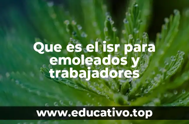 Que es el isr para emoleados y trabajadores