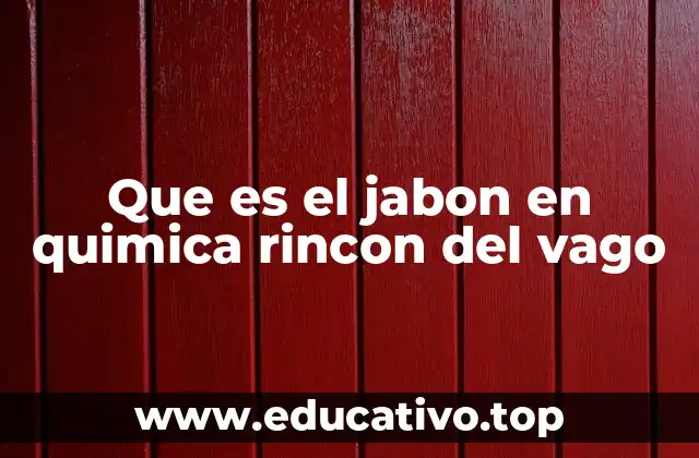 Que es el jabon en quimica rincon del vago