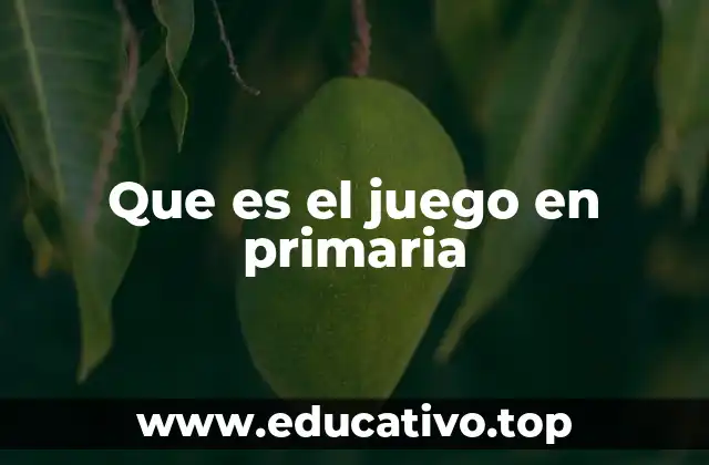 Que es el juego en primaria