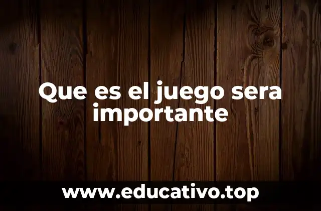 Que es el juego sera importante