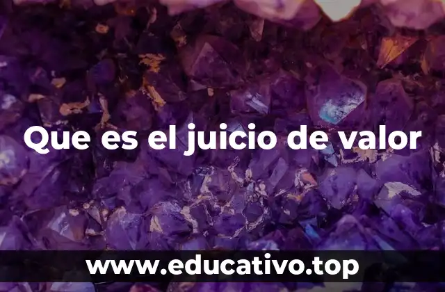 Que es el juicio de valor