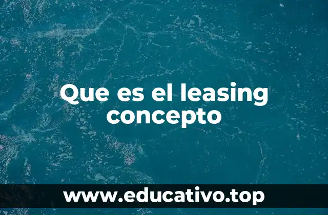 Que es el leasing concepto