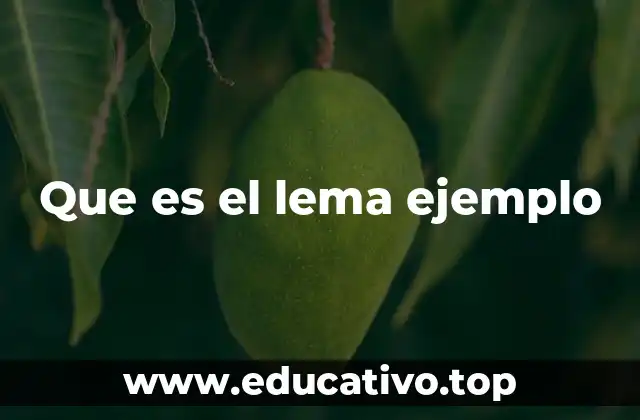 Que es el lema ejemplo