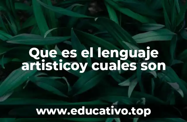 Que es el lenguaje artisticoy cuales son