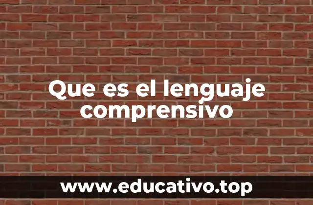 Que es el lenguaje comprensivo