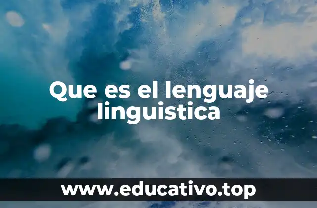 Que es el lenguaje linguistica