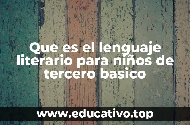 Que es el lenguaje literario para niños de tercero basico