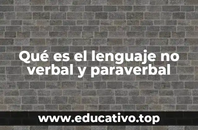 Qué es el lenguaje no verbal y paraverbal