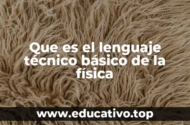 Que es el lenguaje técnico básico de la física