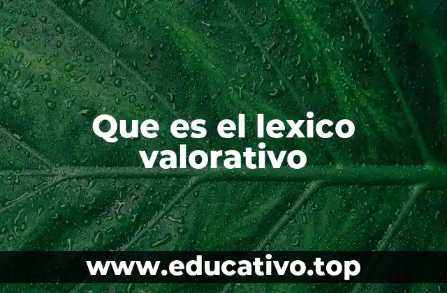 Que es el lexico valorativo