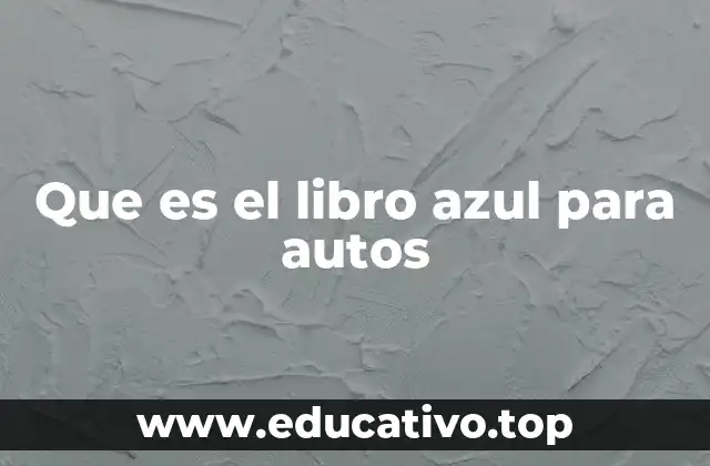 Que es el libro azul para autos