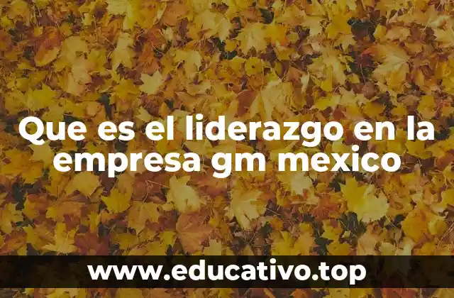 Que es el liderazgo en la empresa gm mexico