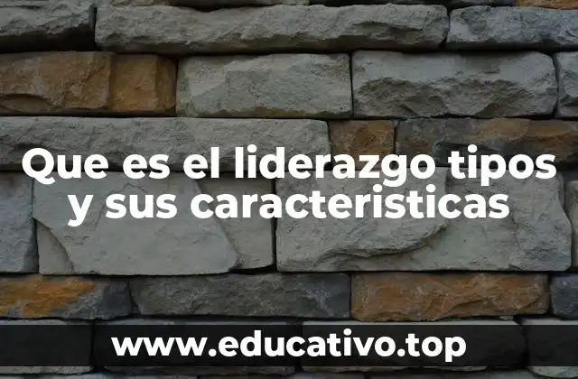 Que es el liderazgo tipos y sus caracteristicas
