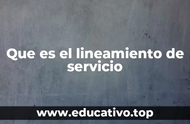 Que es el lineamiento de servicio
