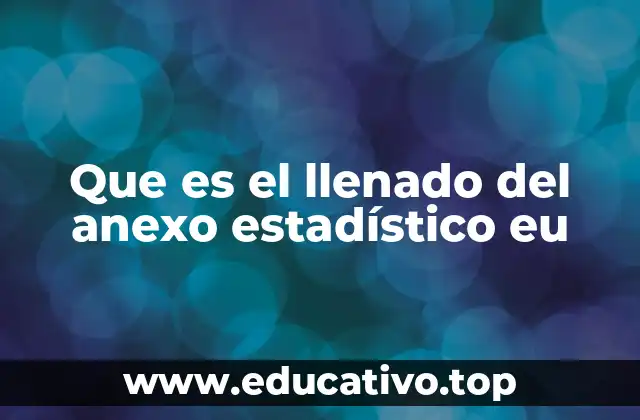 Que es el llenado del anexo estadístico eu