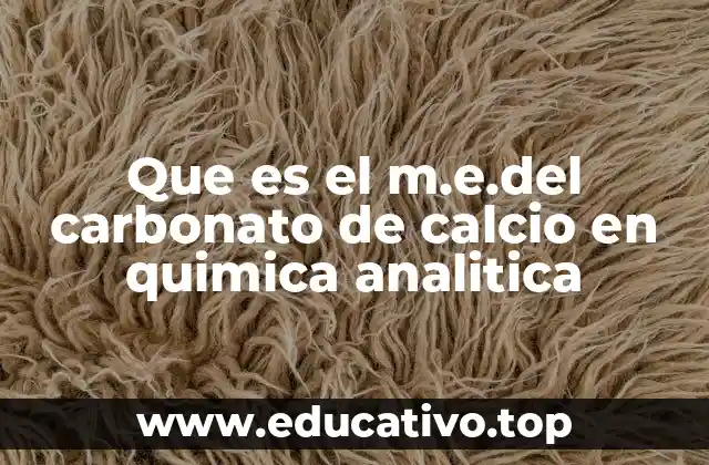Importancia del cálculo del m.e. en la química analítica