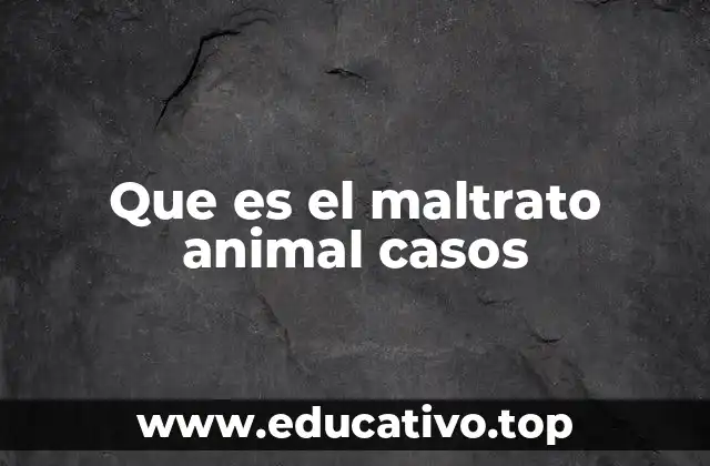 Que es el maltrato animal casos