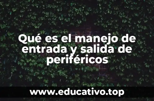 Qué es el manejo de entrada y salida de periféricos