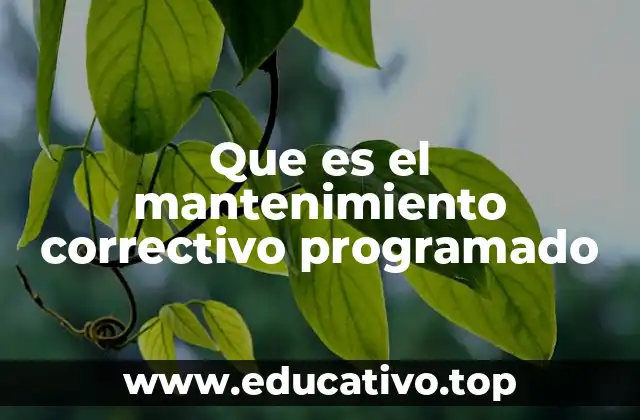 Que es el mantenimiento correctivo programado