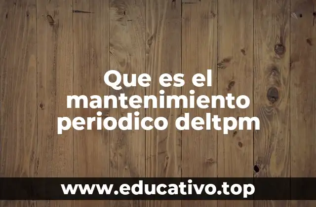 Que es el mantenimiento periodico deltpm