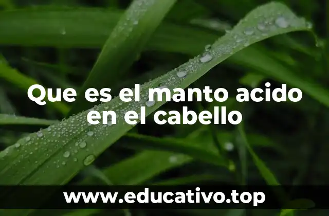Que es el manto acido en el cabello