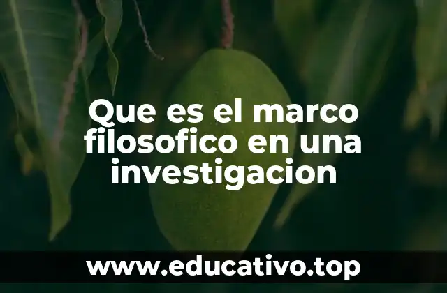 Que es el marco filosofico en una investigacion
