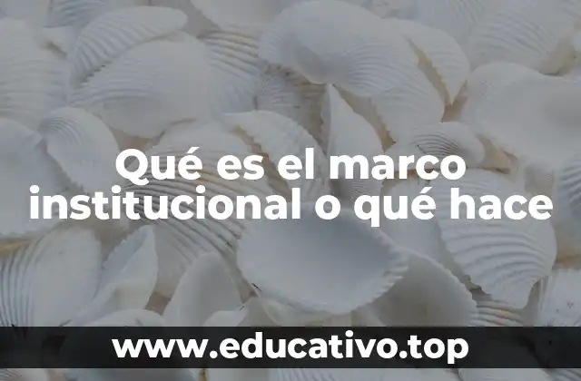 Qué es el marco institucional o qué hace